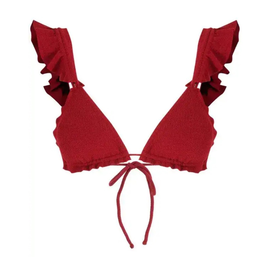 Clube Bossa Red laven ruffle Bikini Top
